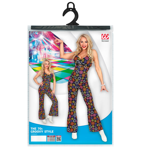 e-carnavalskleding-SYK Bloemenprint jumpsuit jaren 70