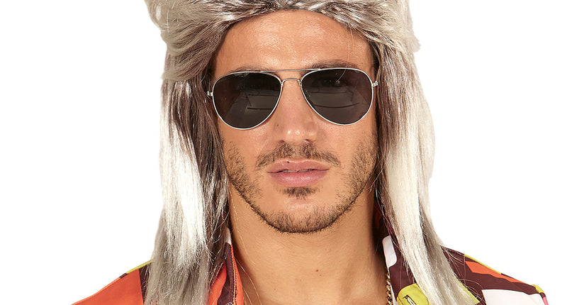 e-carnavalskleding-SYK Blond met grijze rocker pruiken voor mannen