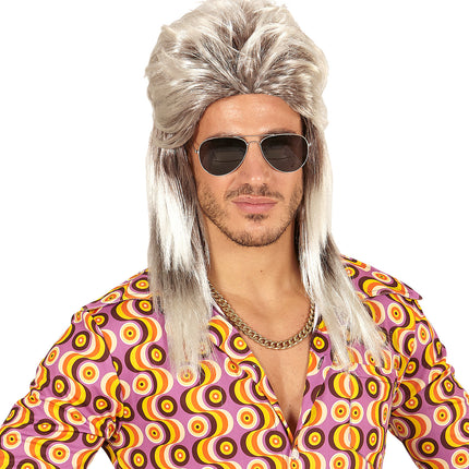 e-carnavalskleding-SYK Blond met grijze rocker pruiken voor mannen