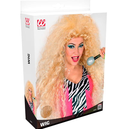 e-carnavalskleding-SYK Blonde krullen pruik disco