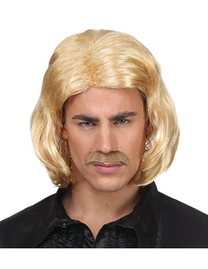 e-carnavalskleding-SYK Blonde macho pruik met snor