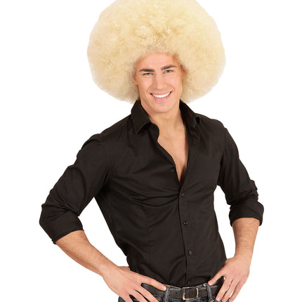 e-carnavalskleding-SYK Blonde oversized Afro pruik