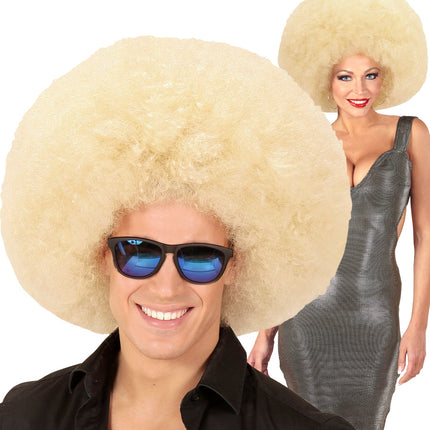 e-carnavalskleding-SYK Blonde oversized Afro pruik