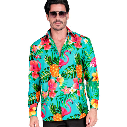 e-carnavalskleding-SYK Blouse neon flamingo Floor