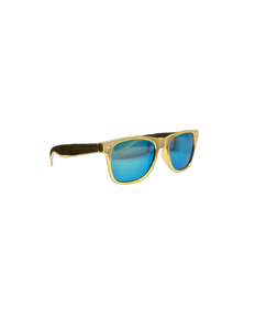 e-carnavalskleding-SYK Blues brother bril goud met spiegelglas