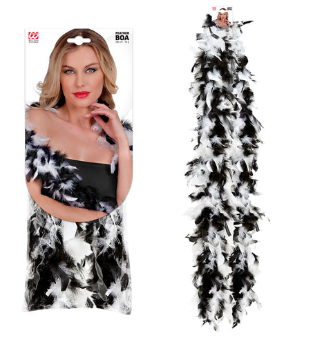e-carnavalskleding-SYK boa 2-kleurig zwart-wit 180cm