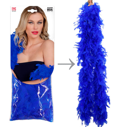 e-carnavalskleding-SYK boa blauw 180cm