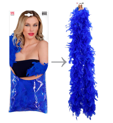 e-carnavalskleding-SYK boa blauw 180cm
