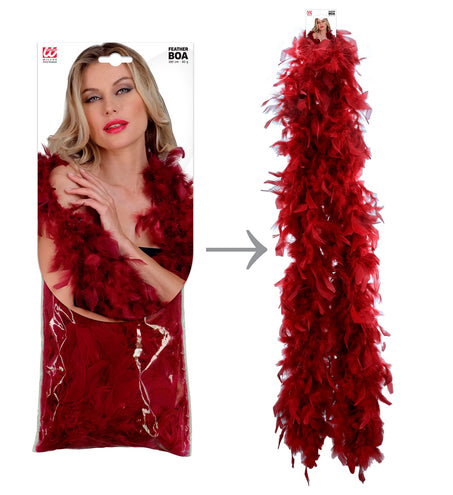 e-carnavalskleding-SYK Boa Esther bordeaux rood 180cm