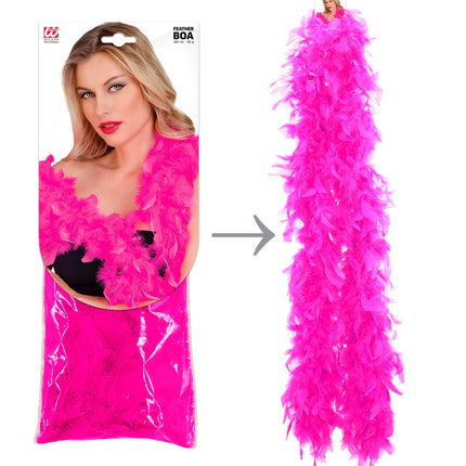 e-carnavalskleding-SYK Boa Esther donker roze 180cm
