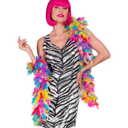 e-carnavalskleding-SYK Boa Esther regenboog 180cm