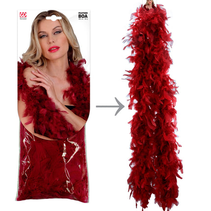 e-carnavalskleding-SYK Boa Joyce bordeaux rood 180cm