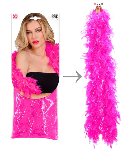 e-carnavalskleding-SYK Boa Joyce neon roze zilver 180cm