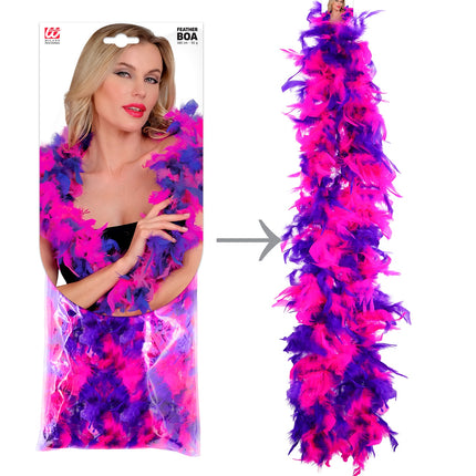 e-carnavalskleding-SYK Boa Joyce paars roze 180cm