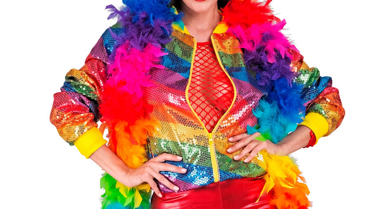 e-carnavalskleding-SYK Boa Joyce regenboog 180cm