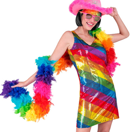 e-carnavalskleding-SYK Boa Joyce regenboog 180cm
