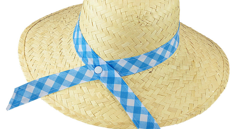 e-carnavalskleding-SYK Boerinnen hoed stro blauw