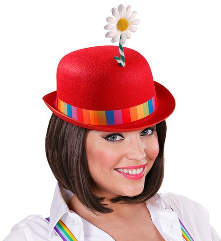 e-carnavalskleding-SYK Bolhoed met bloem rood