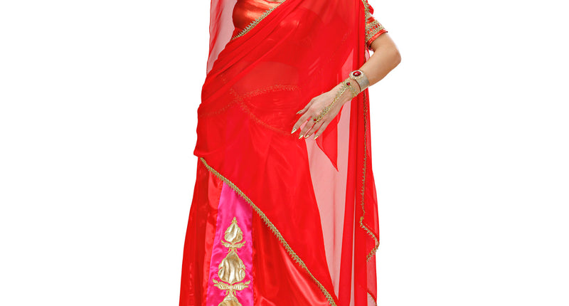 e-carnavalskleding-SYK Bollywood pak rood Indische vrouw