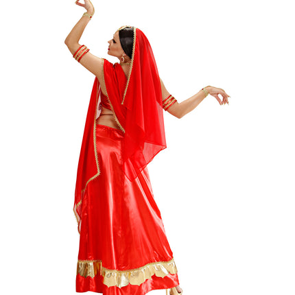 e-carnavalskleding-SYK Bollywood pak rood Indische vrouw