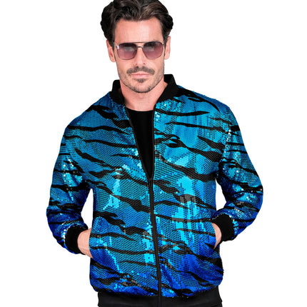 e-carnavalskleding-SYK Bomberjack ocean blauw