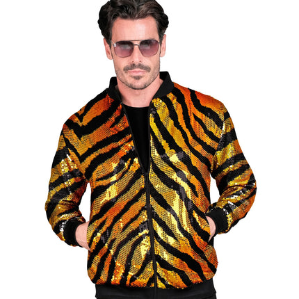 e-carnavalskleding-SYK Bomberjack tijger print