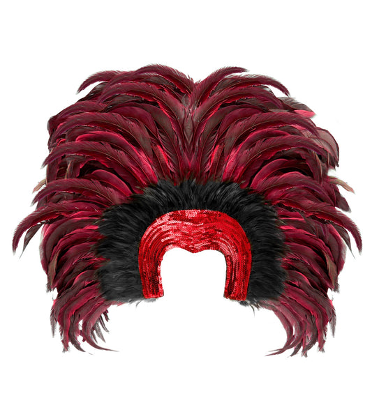 e-carnavalskleding-SYK Braziliaanse veren hoofdbedekking rood
