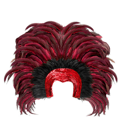 e-carnavalskleding-SYK Braziliaanse veren hoofdbedekking rood