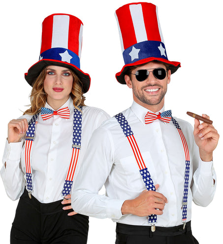 e-carnavalskleding-SYK Bretels Amerika met strikje