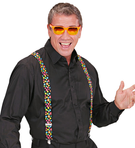 e-carnavalskleding-SYK Bretels gekleurde stippen clown