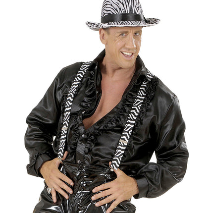 e-carnavalskleding-SYK Bretels zebra zwart-wit