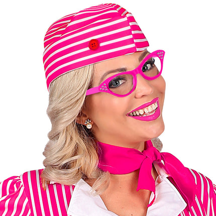 e-carnavalskleding-SYK Bril 50'S Rose Met Strass