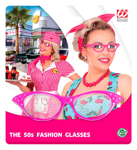 e-carnavalskleding-SYK Bril 50'S Rose Met Strass