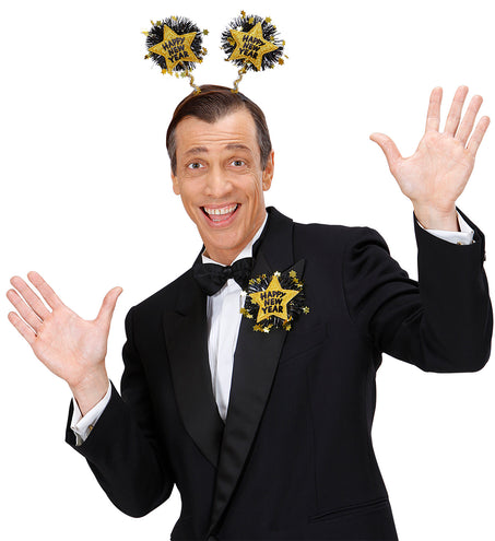 e-carnavalskleding-SYK Broche Happy New Year goud