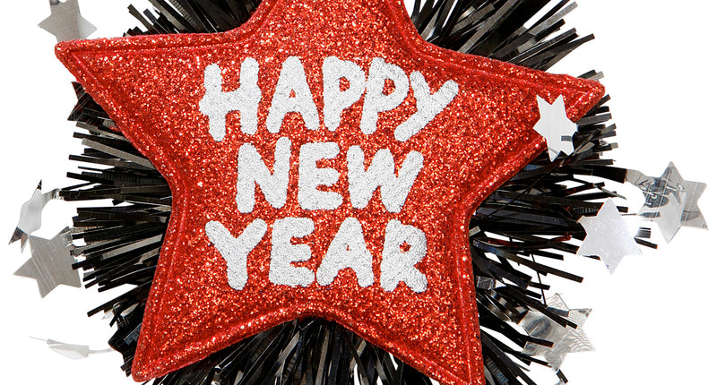 e-carnavalskleding-SYK Broche Happy New Year rood