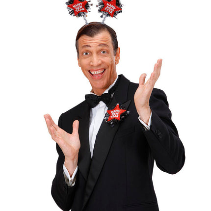e-carnavalskleding-SYK Broche Happy New Year rood