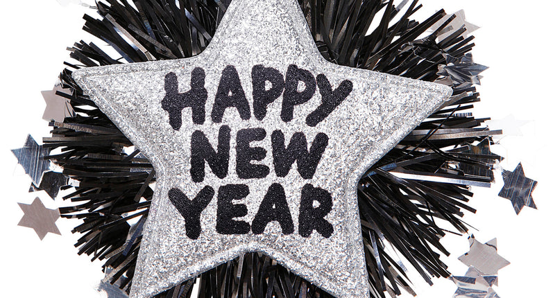 e-carnavalskleding-SYK Broche Happy New Year zilver