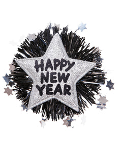 e-carnavalskleding-SYK Broche Happy New Year zilver