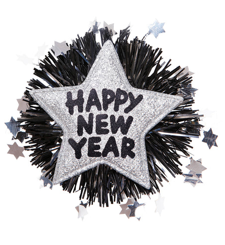 e-carnavalskleding-SYK Broche Happy New Year zilver