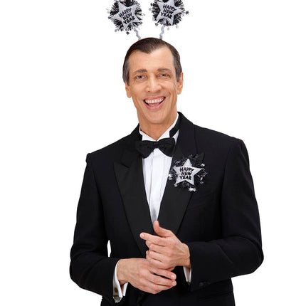 e-carnavalskleding-SYK Broche Happy New Year zilver