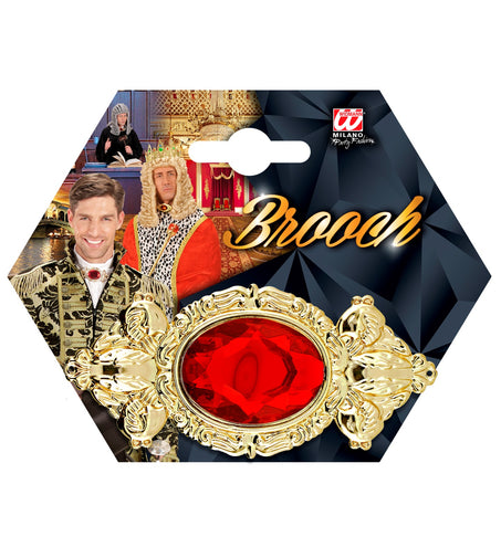 e-carnavalskleding-SYK Broche rode steen maxi