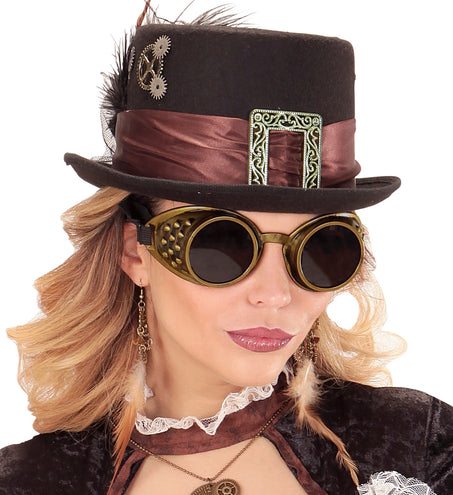 e-carnavalskleding-SYK Bronze steampunk stof bril