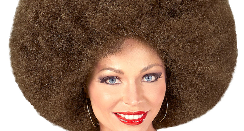 e-carnavalskleding-SYK Bruine afro pruik