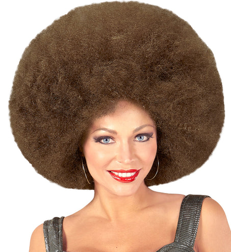 e-carnavalskleding-SYK Bruine afro pruik