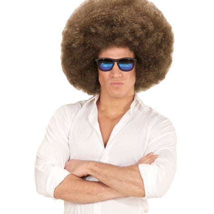 e-carnavalskleding-SYK Bruine afro pruik