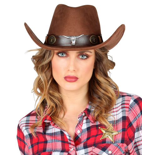 e-carnavalskleding-SYK Bruine cowboyhoed Dallas