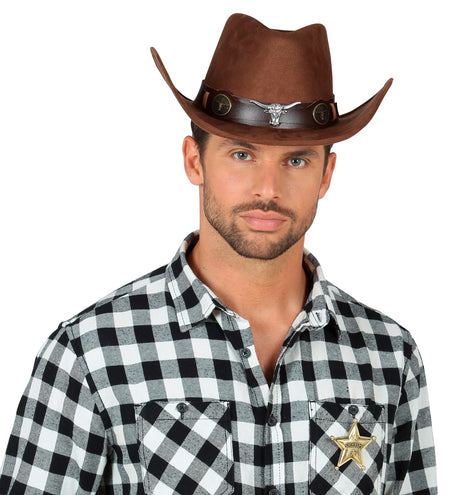 e-carnavalskleding-SYK Bruine cowboyhoed Dallas