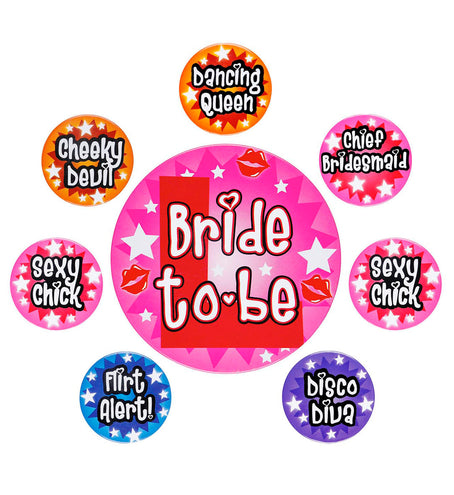 e-carnavalskleding-SYK Button broches Bride to be vrijgezellenfeesten