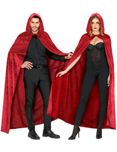 e-carnavalskleding-SYK Cape rood / bordeaux met capuchon 150cm