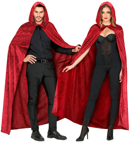e-carnavalskleding-SYK Cape rood / bordeaux met capuchon 150cm